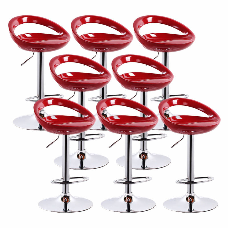 Contemporary Metal Barstool Low Back Plastic Furniture with Chrome Base