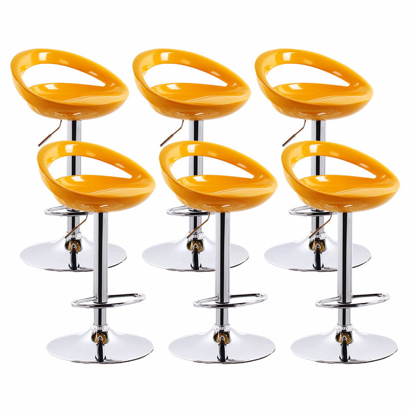 Contemporary Metal Barstool Low Back Plastic Furniture with Chrome Base
