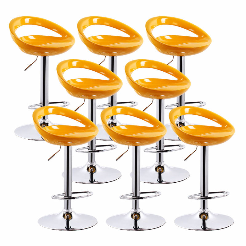 Contemporary Metal Barstool Low Back Plastic Furniture with Chrome Base