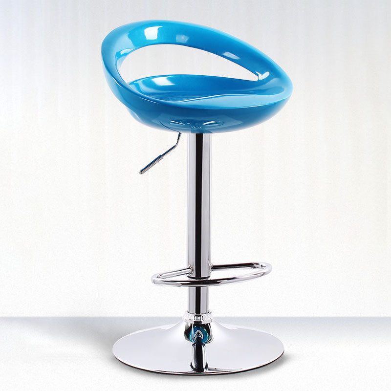 Contemporary Metal Barstool Low Back Plastic Furniture with Chrome Base