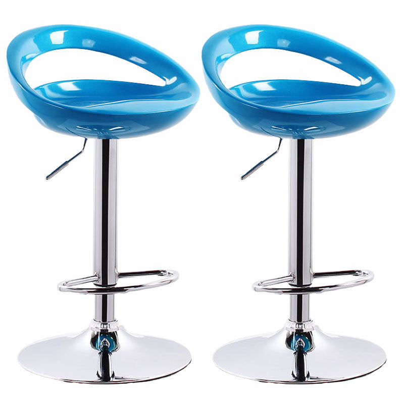 Contemporary Metal Barstool Low Back Plastic Furniture with Chrome Base