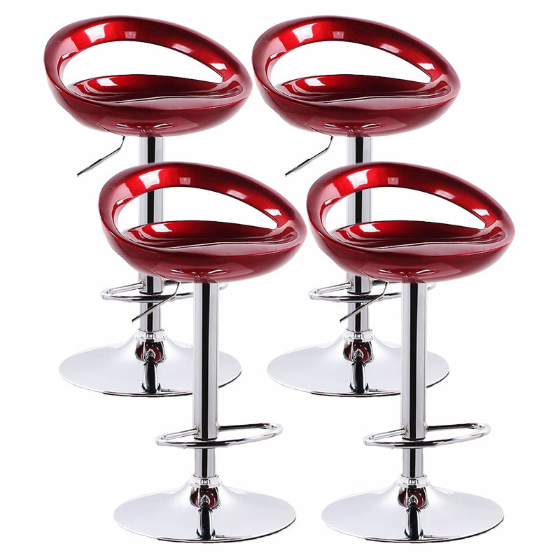 Contemporary Metal Barstool Low Back Plastic Furniture with Chrome Base