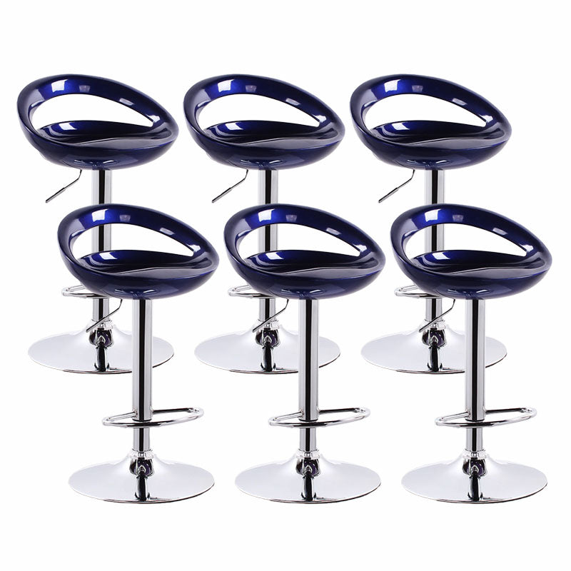 Contemporary Metal Barstool Low Back Plastic Furniture with Chrome Base