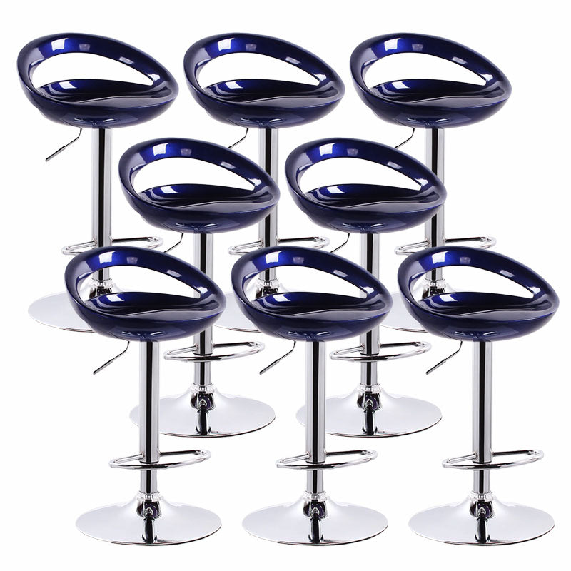 Contemporary Metal Barstool Low Back Plastic Furniture with Chrome Base