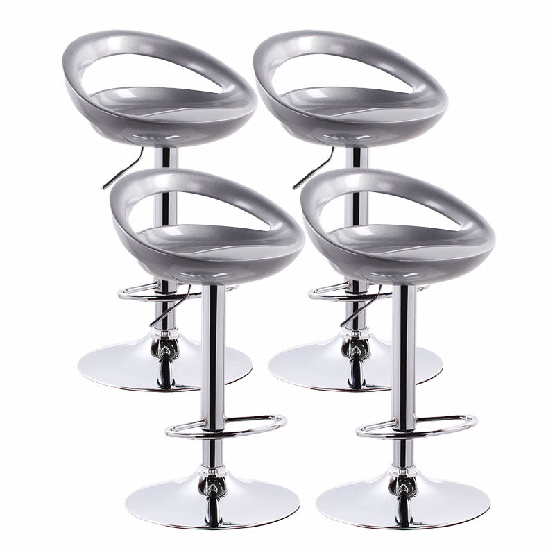 Contemporary Metal Barstool Low Back Plastic Furniture with Chrome Base