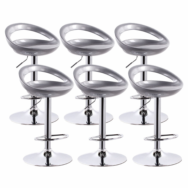 Contemporary Metal Barstool Low Back Plastic Furniture with Chrome Base