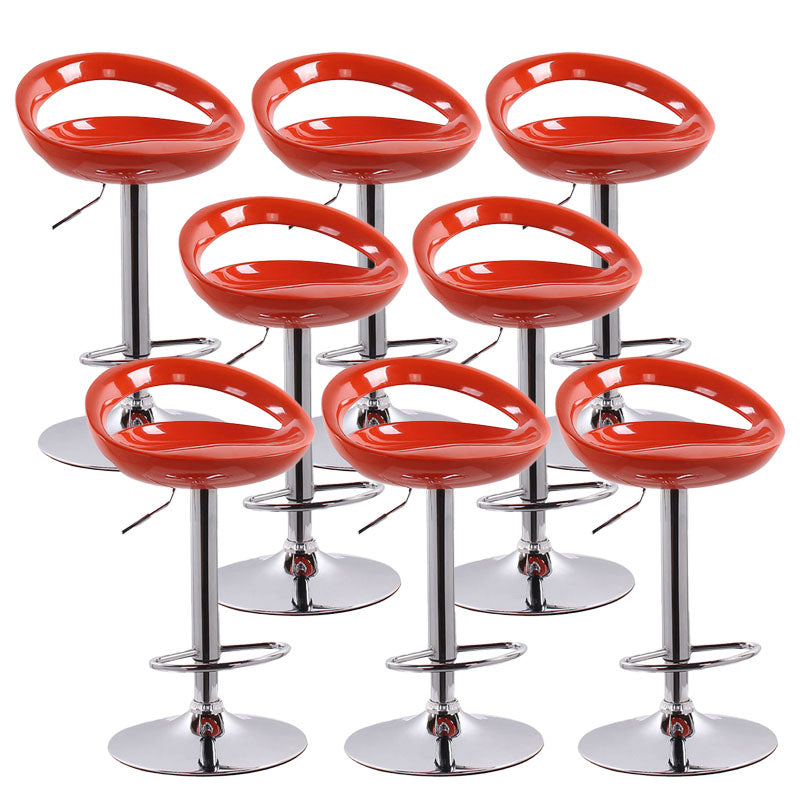 Contemporary Metal Barstool Low Back Plastic Furniture with Chrome Base