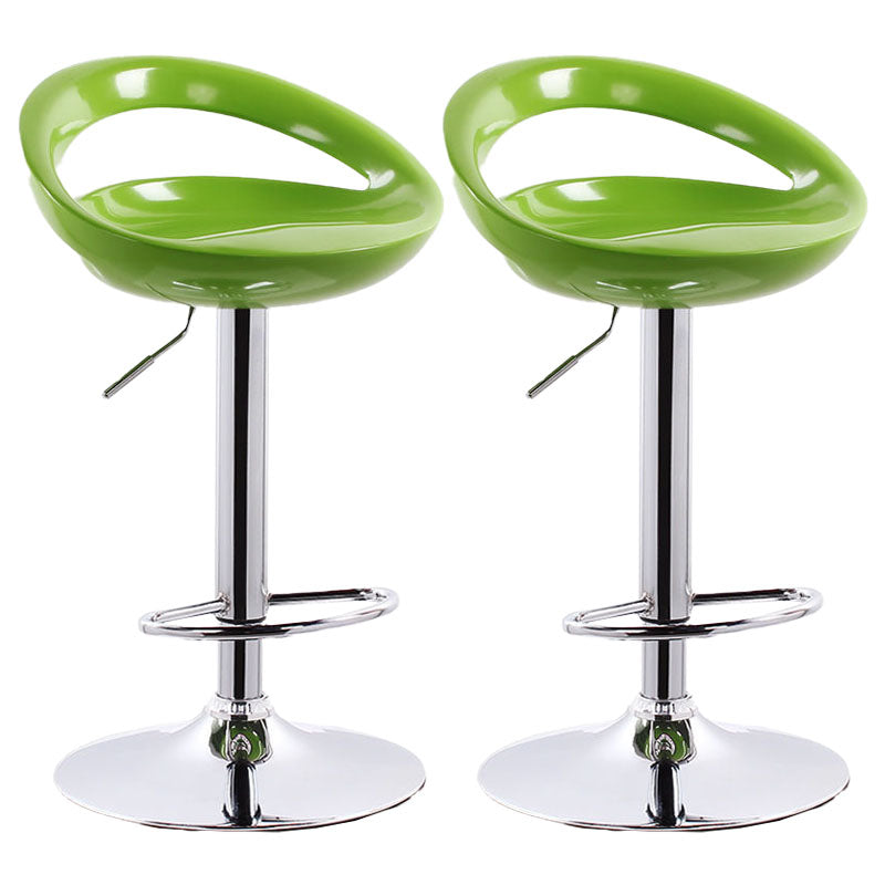 Contemporary Metal Barstool Low Back Plastic Furniture with Chrome Base