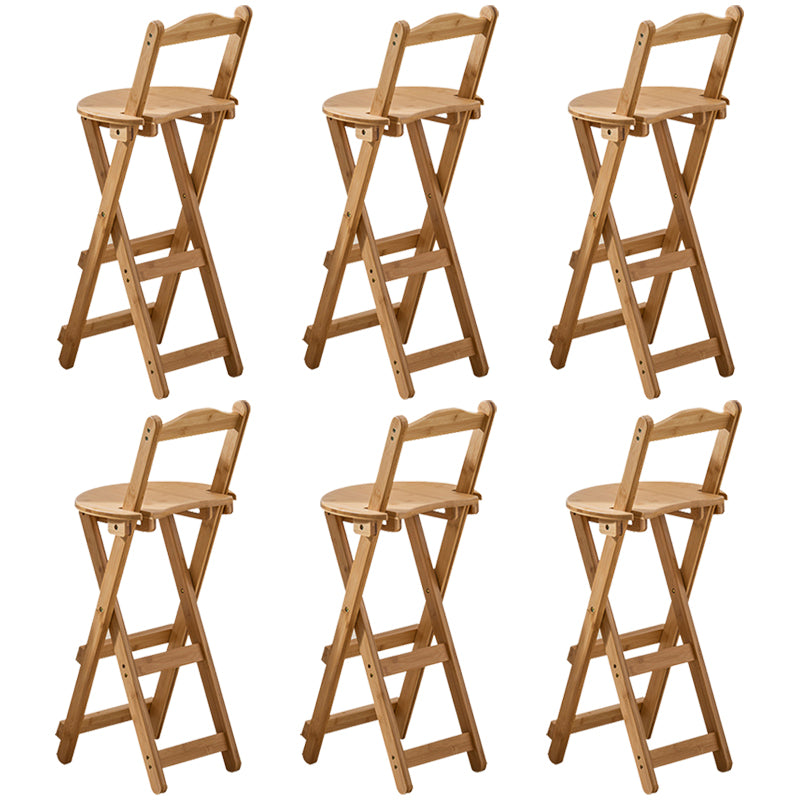 Modern Home Footrest Folding Stool Matte Finish Bamboo Barstool