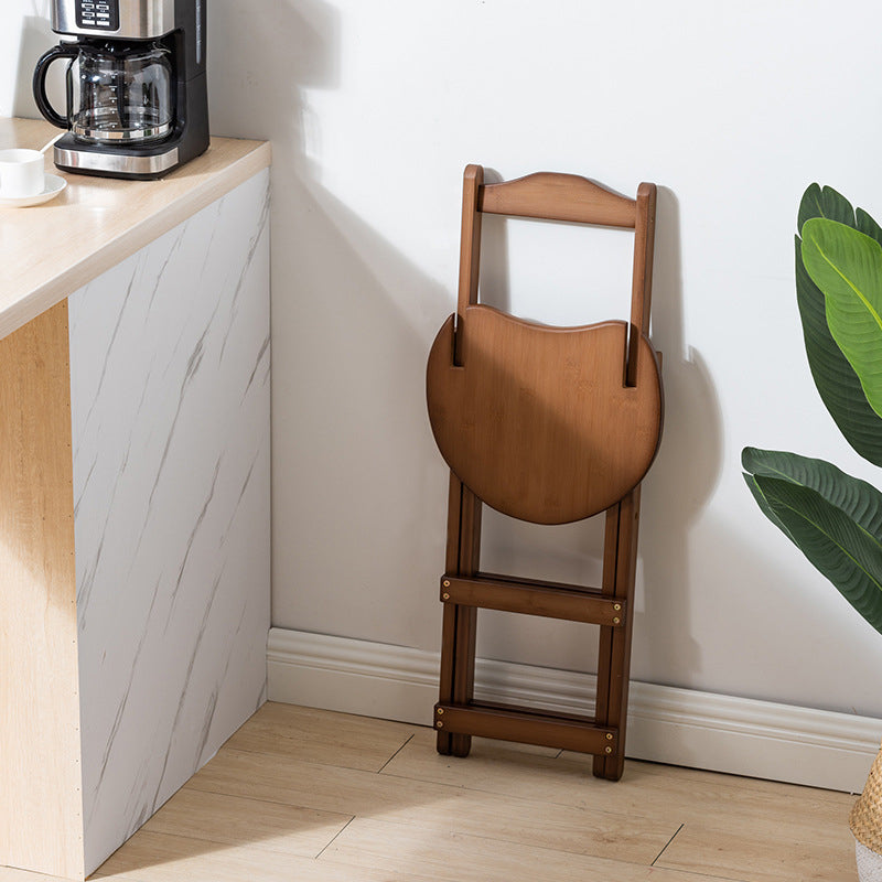 Modern Home Footrest Folding Stool Matte Finish Bamboo Barstool