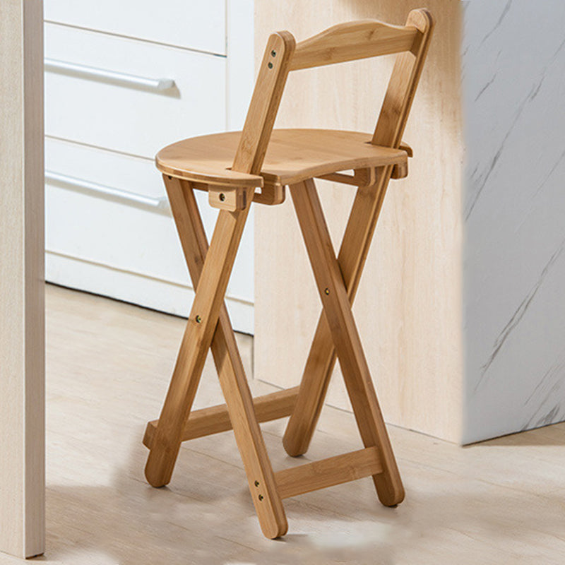 Modern Home Footrest Folding Stool Matte Finish Bamboo Barstool