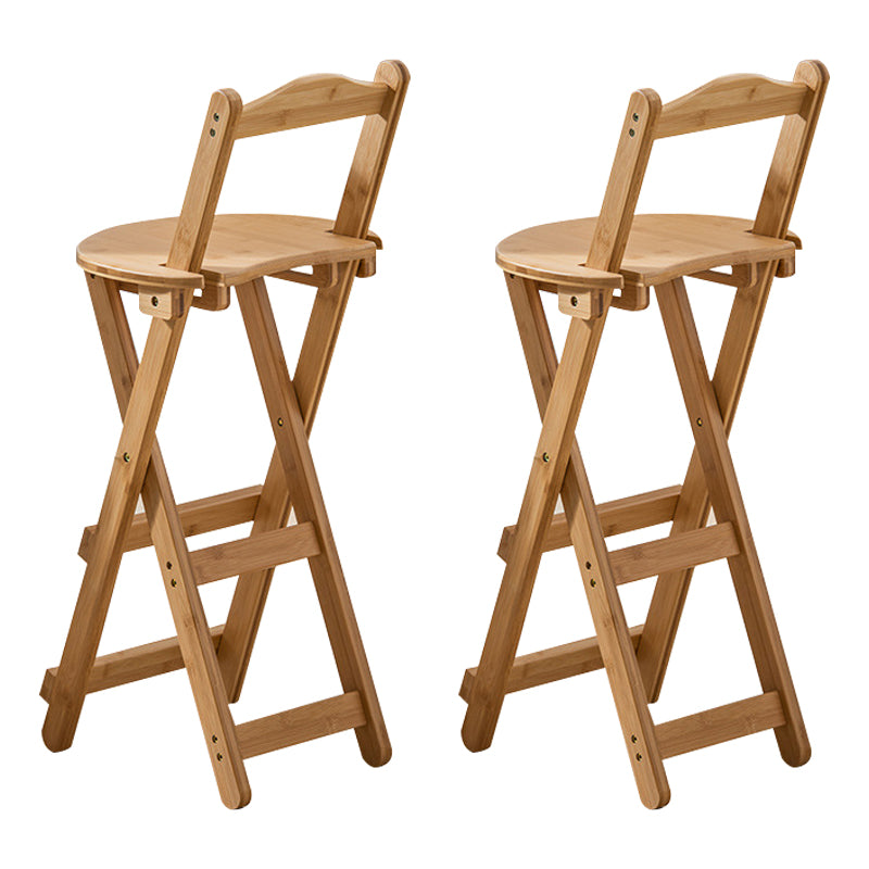 Modern Home Footrest Folding Stool Matte Finish Bamboo Barstool