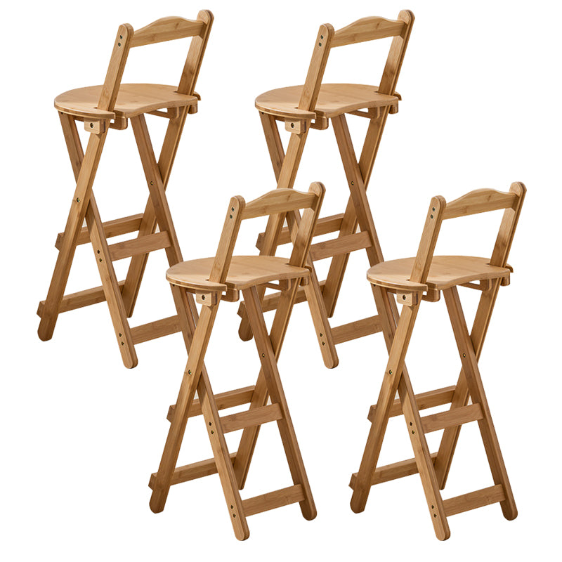 Modern Home Footrest Folding Stool Matte Finish Bamboo Barstool