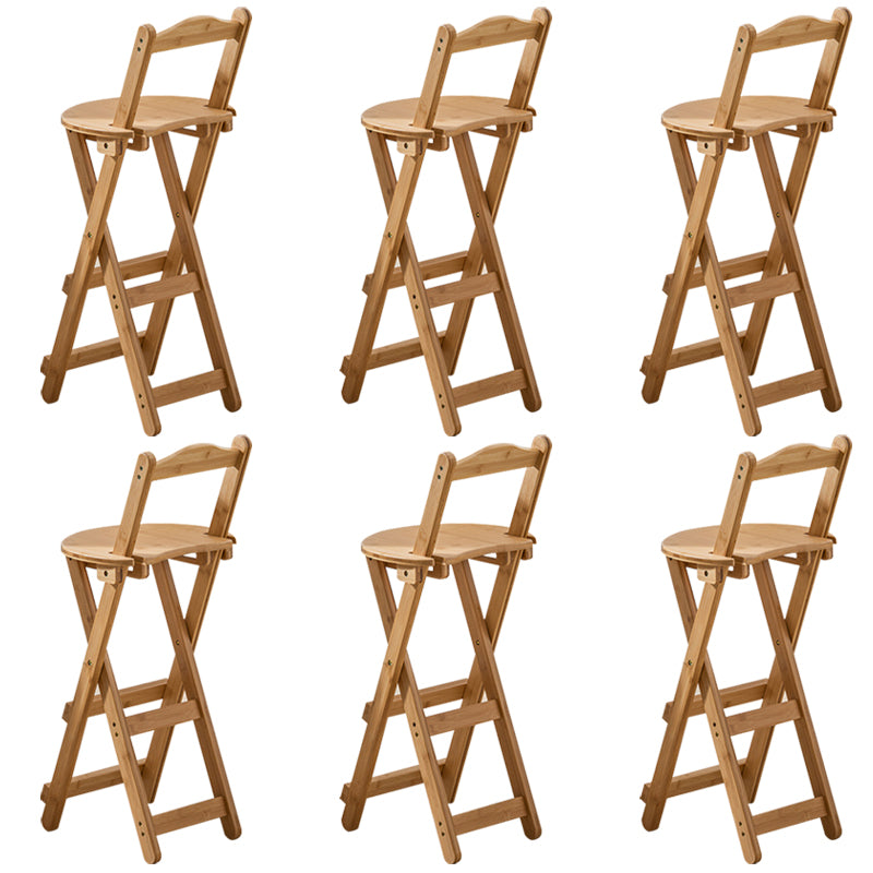 Modern Home Footrest Folding Stool Matte Finish Bamboo Barstool