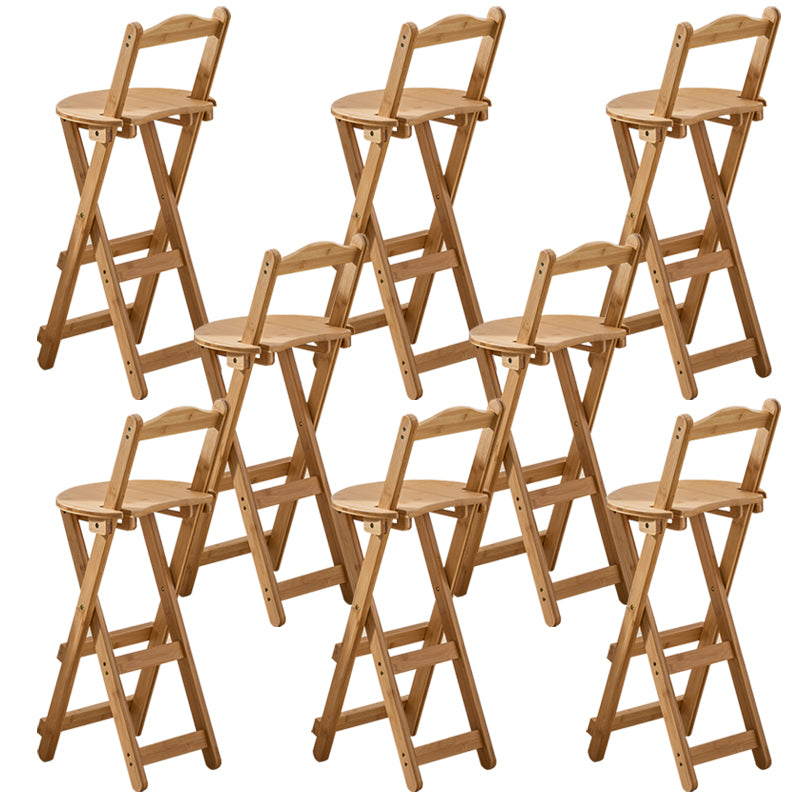 Modern Home Footrest Folding Stool Matte Finish Bamboo Barstool