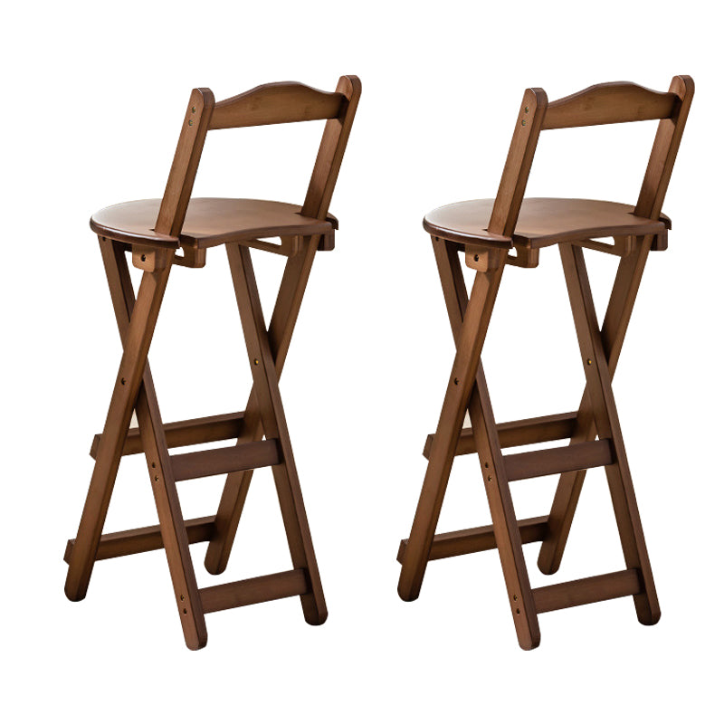 Modern Home Footrest Folding Stool Matte Finish Bamboo Barstool