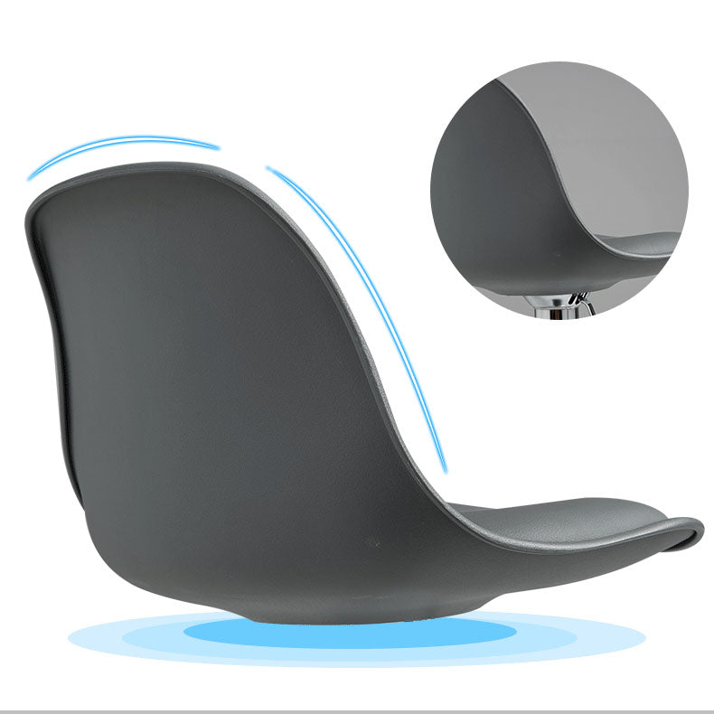 Contemporary Metal Barstool Low Back Faux Leather Cushion Footrest Stool