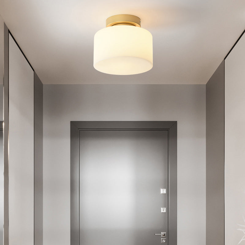 Modernism Single Golden Flush Mount Lighting Metallic Shaded  Ceiling Light for Foyer