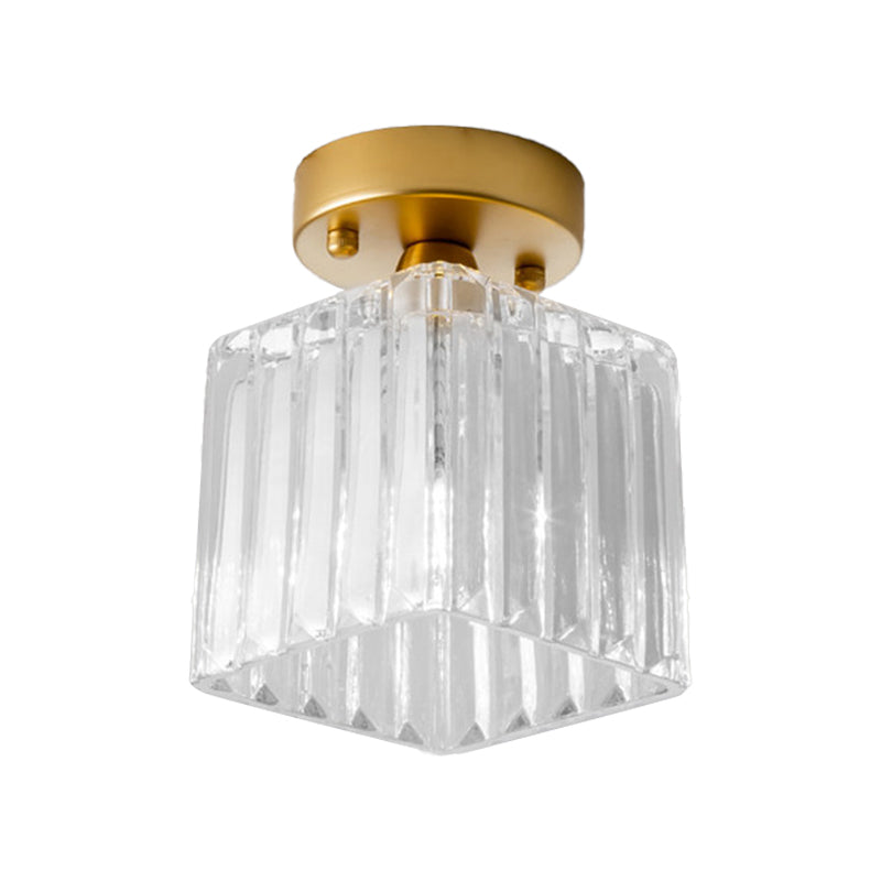 Modernism Single Golden Flush Mount Lighting Metallic Shaded  Ceiling Light for Foyer