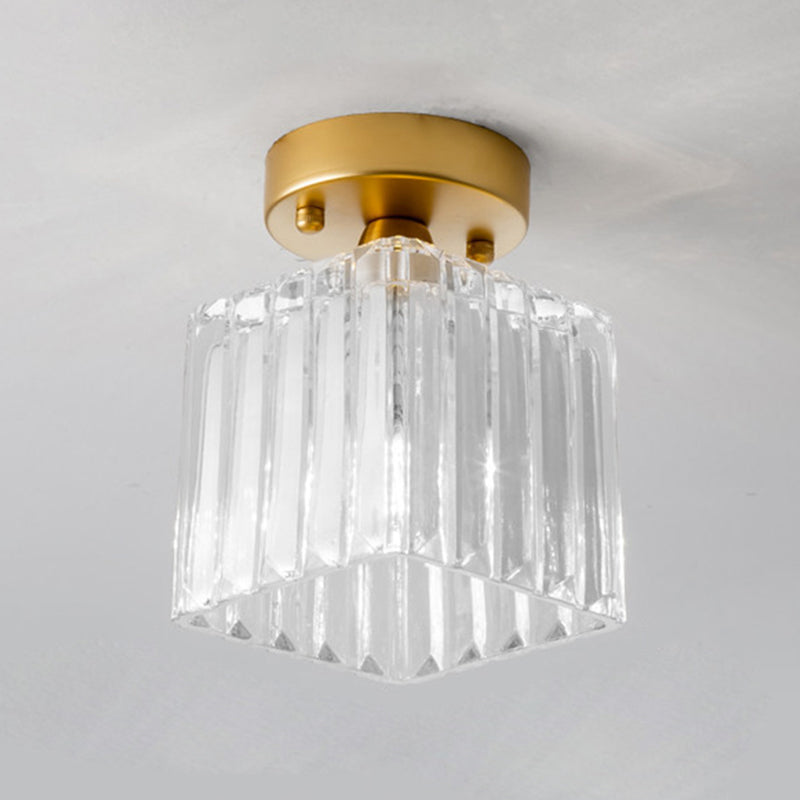 Modernism Single Golden Flush Mount Lighting Metallic Shaded  Ceiling Light for Foyer