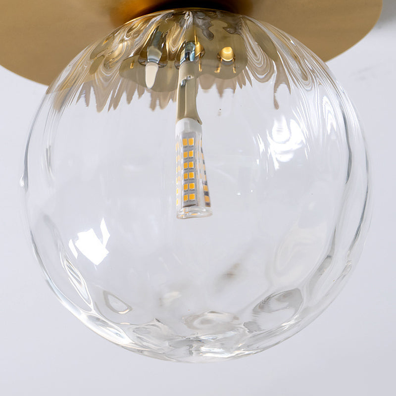 Golden Flush Mount Lighting Contemporary Globe Ceiling Light for Home