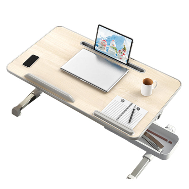 T-Shape Writing Desk Contemporary Artificial Wood and Metal Office Desk Folding Adjustable