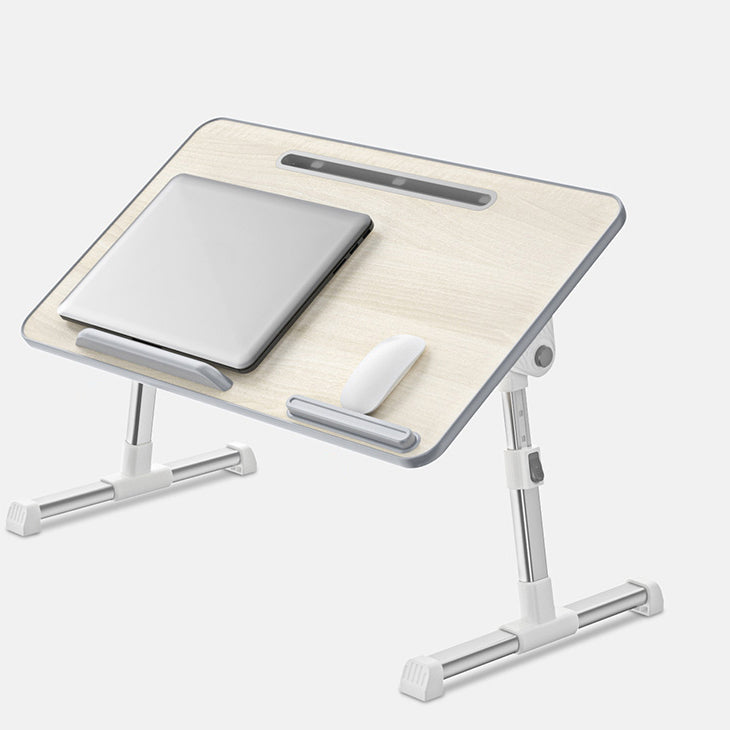 T-Shape Writing Desk Contemporary Artificial Wood and Metal Office Desk Folding Adjustable