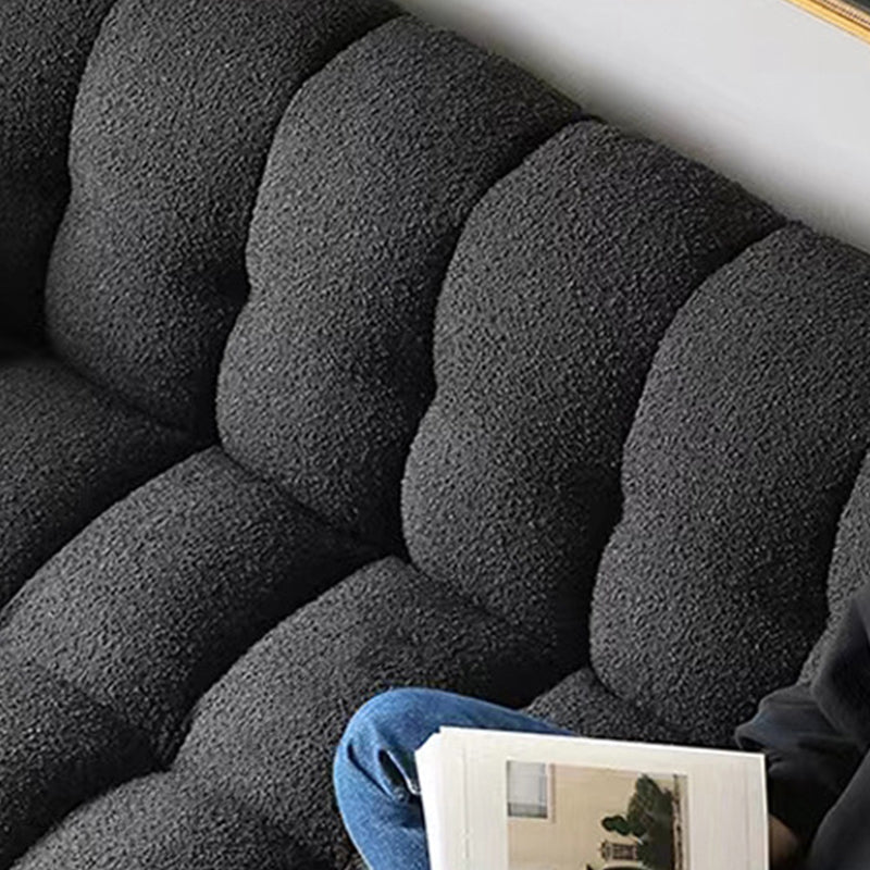 Modern 3/4-seater Tuxedo Arm Sofa Biscuit Back Sofa in Black/White