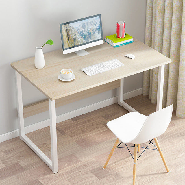 Metal and Wooden Writing Desk Industrial Rectangular Office Desk for Home