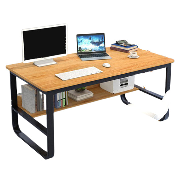 Metal and Wooden Writing Desk Industrial Rectangular Office Desk for Home