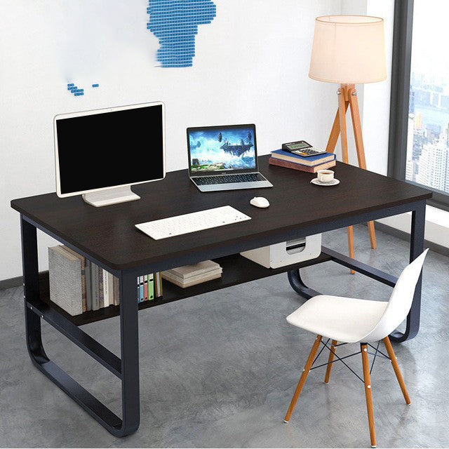 Metal and Wooden Writing Desk Industrial Rectangular Office Desk for Home