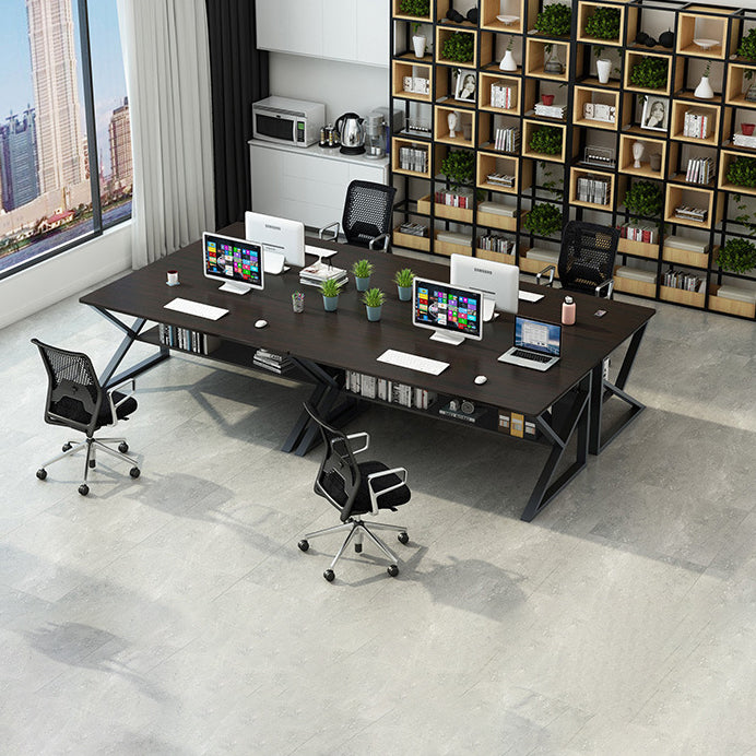 Metal and Wooden Writing Desk Industrial Rectangular Office Desk for Home