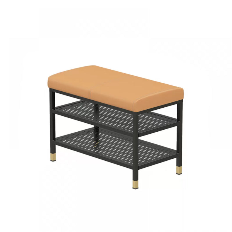 18.5" H Modern Metal Seating Bench Cushioned Entryway Bench with Legs