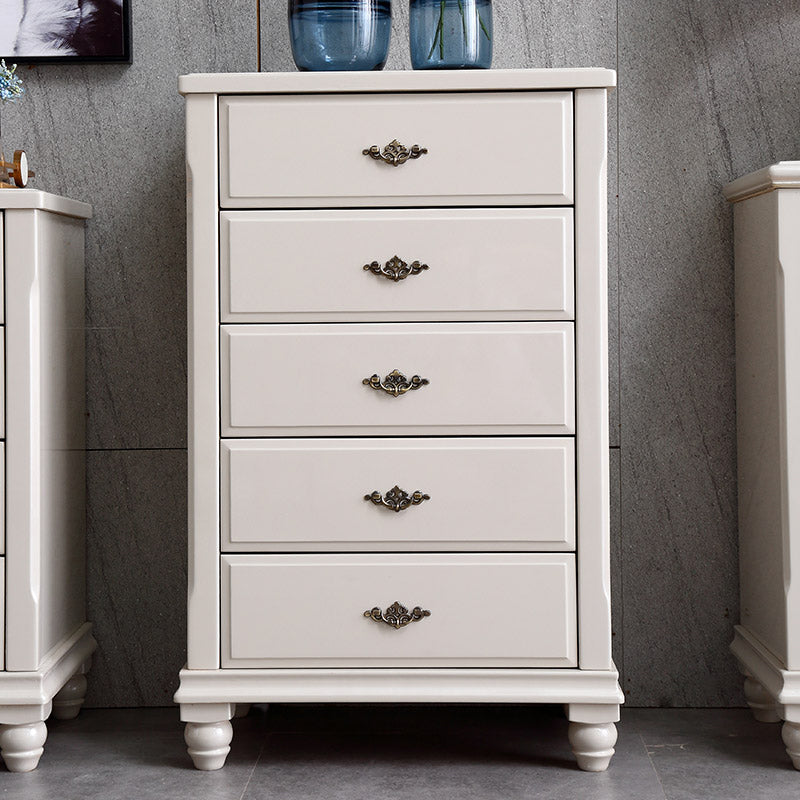 17.5" W Modern Storage Chest Dresser White Rubber Wood Storage Chest with Drawers