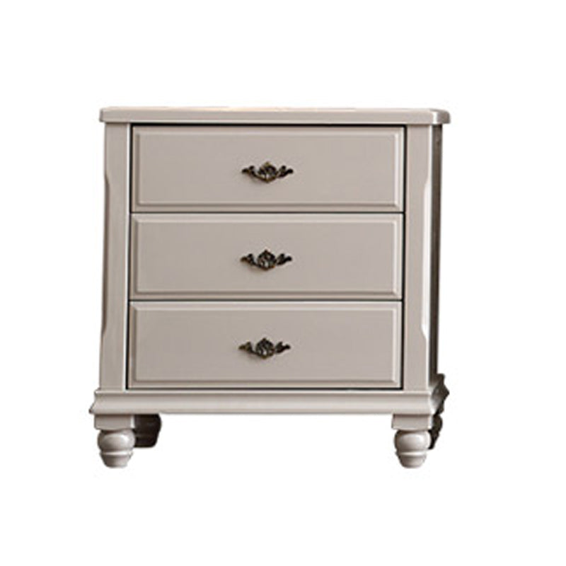 17.5" W Modern Storage Chest Dresser White Rubber Wood Storage Chest with Drawers