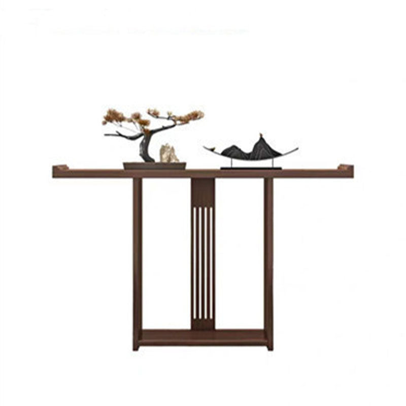 12" W Pine Console Table Mid-Century Modern Rectangle Accent Table for Hall