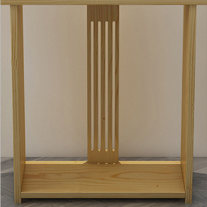12" W Pine Console Table Mid-Century Modern Rectangle Accent Table for Hall