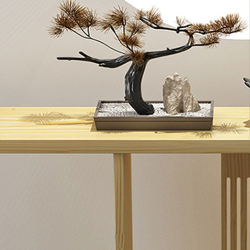 12" W Pine Console Table Mid-Century Modern Rectangle Accent Table for Hall