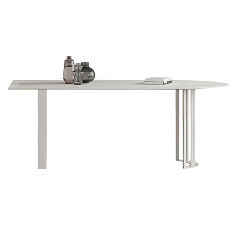 Double Pedestal Dining Table Modern Stone Dining Table for Kitchen