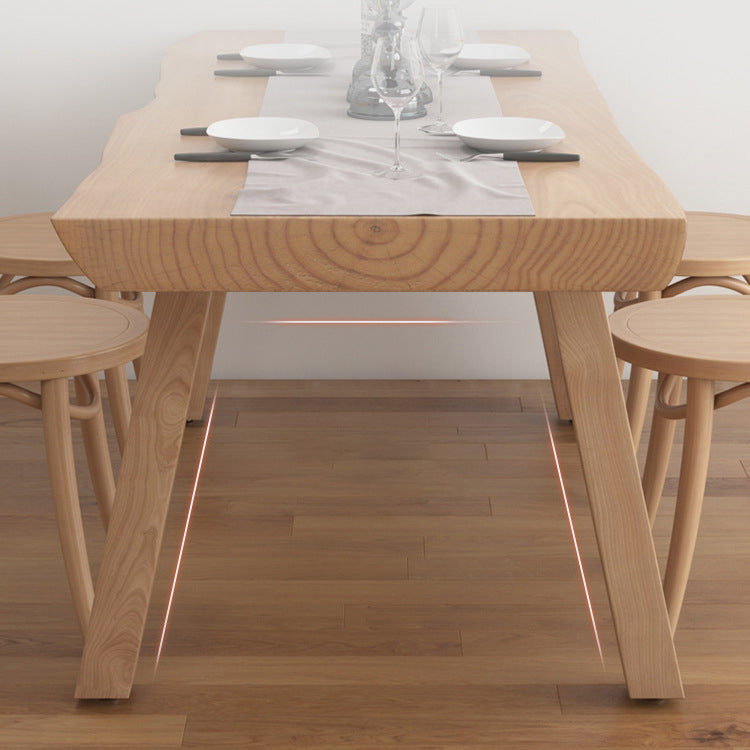 Pine Wood Dining Table Traditional Luxury Dining Table with 4 Legs