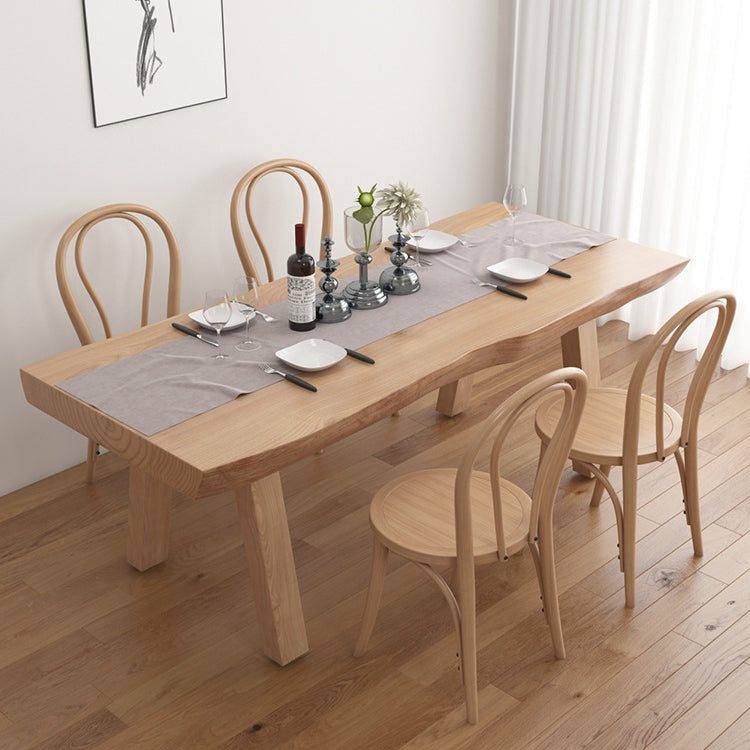 Pine Wood Dining Table Traditional Luxury Dining Table with 4 Legs