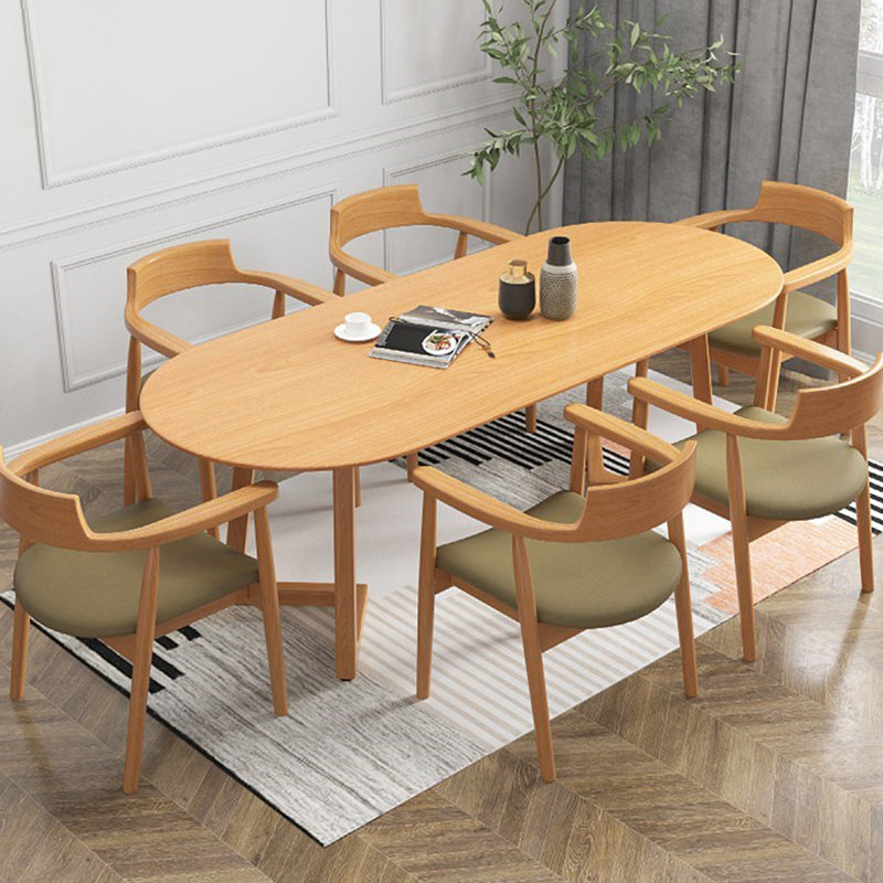 Modern Oval Dining Table Pine Solid Wood Dining Table for Kitchen