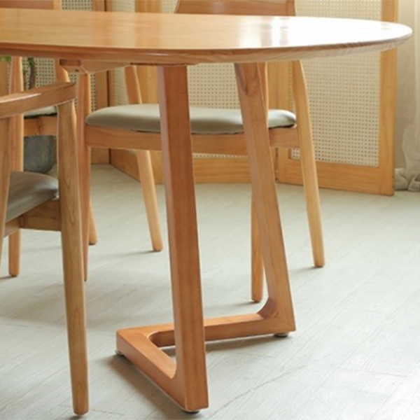 Modern Oval Dining Table Pine Solid Wood Dining Table for Kitchen