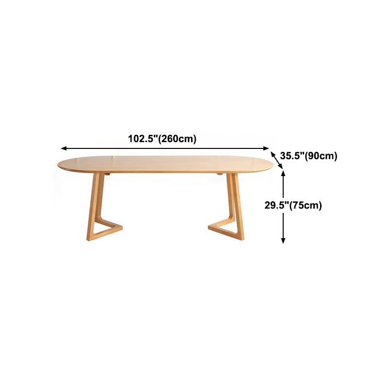 Modern Oval Dining Table Pine Solid Wood Dining Table for Kitchen