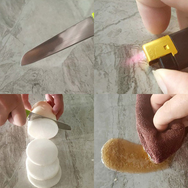 Stone Top Dining Table Industrial Rectangle Table with Sled Base