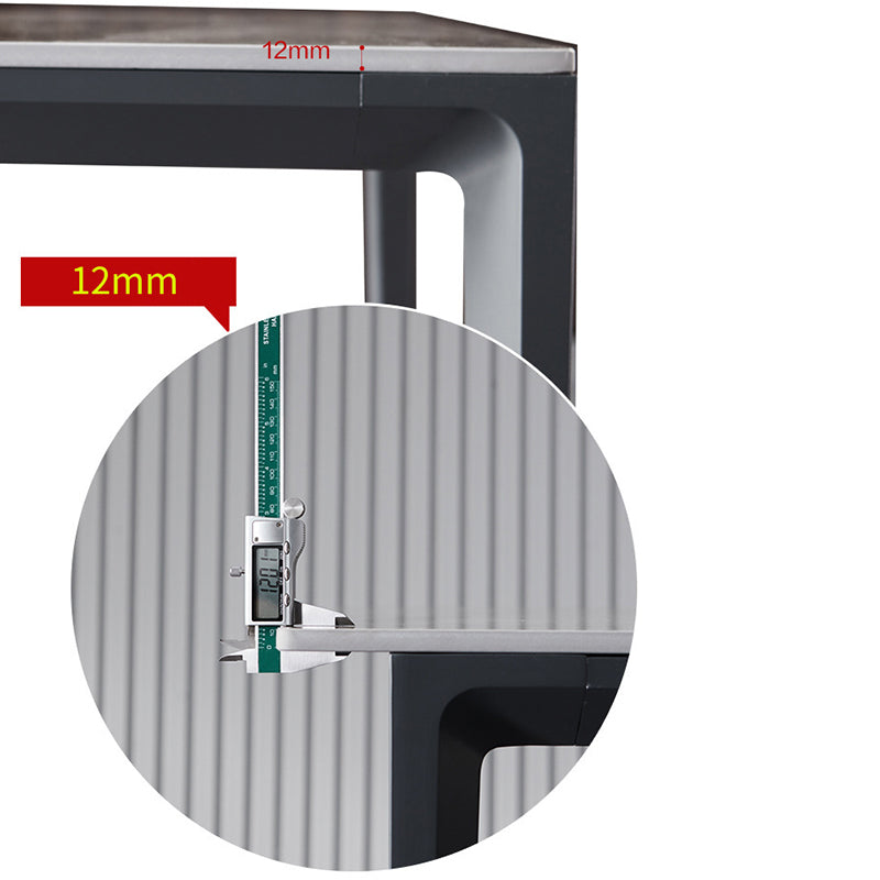 Rectangular Stone Dining Table Modern 4 Legs Furniture in Matte Finish for Indoor