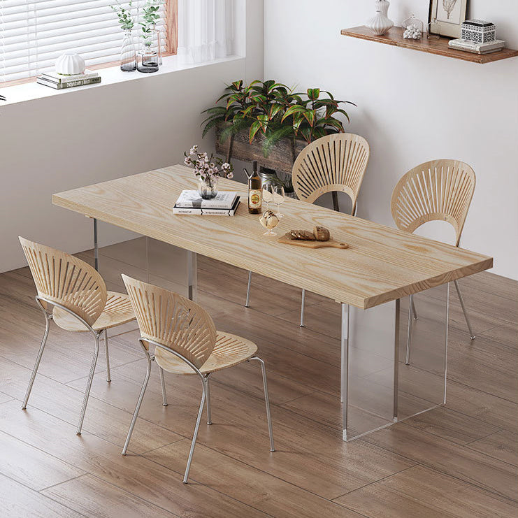 Solid Wood Dining Table Traditional Luxury Dining Table with Double Pedestal Base