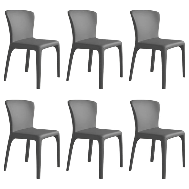Matte Finish Solid Back Chair for Dining Room Faux Leather Contemporary Dining Chair