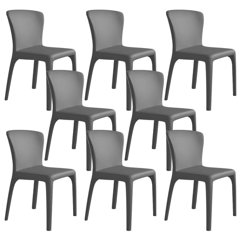 Matte Finish Solid Back Chair for Dining Room Faux Leather Contemporary Dining Chair