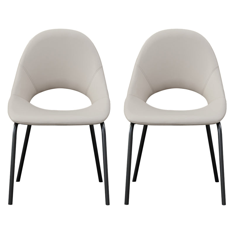 Industrial Dining Chair with Metal Legs Open Back Side Chair for Home